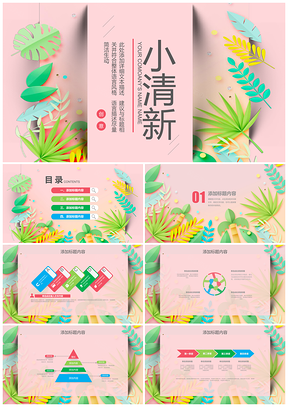 彩色白色小清新總結(jié)計(jì)劃畢業(yè)答辯PPT模板