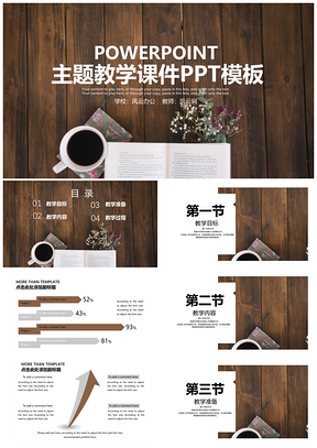 白色主題教育清新簡約PPT模板