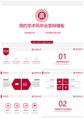 简约红色毕业答辩PPT模板