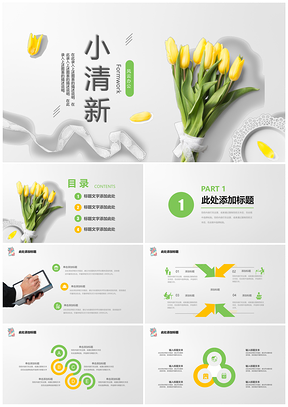 黄色小清新毕业答辩总结计划PPT模板