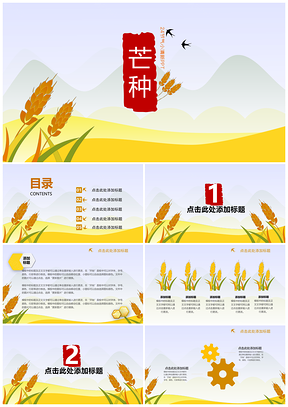 黄色小清新芒种时节PPT模板