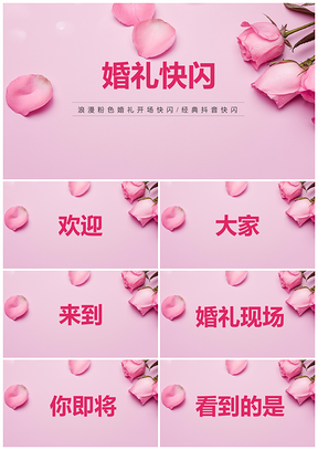 浪漫粉色婚禮開場(chǎng)抖音快閃PPT模板