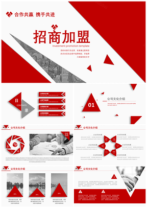 红色商业计划书招商融资PPT模板