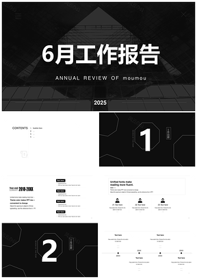 2025白色极简黑工作总结PPT模板