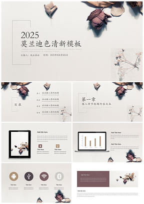 2025清新莫兰迪色文艺风教师公开课工作总结简约PPT模板