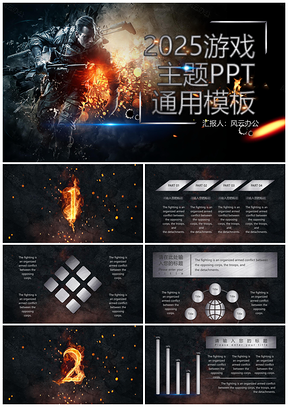 2025红色游戏主题PPT模板