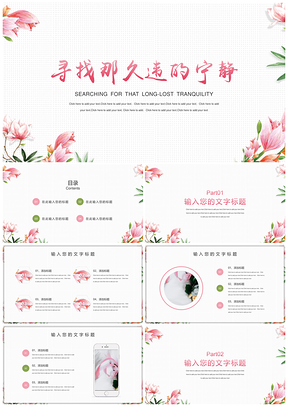 工作匯報(bào)粉色小清新簡(jiǎn)約PPT模板