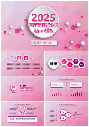 2025白色医疗美容保健美妆产品行业通用ppt模板通用PPT模板