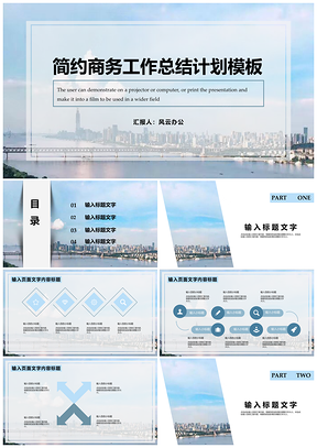 通用白色简约商务工作总结计划PPT模板
