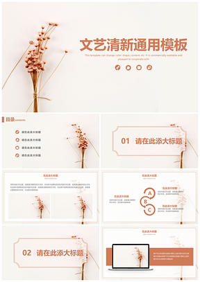 彩色文艺清新淡雅通用PPT模板