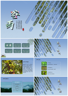 中国风二四节气之谷雨介绍PPT含内容