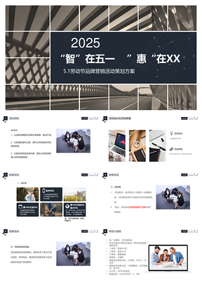 2025藍(lán)色五一勞動節(jié)品牌營銷活動策劃方案PPT模板