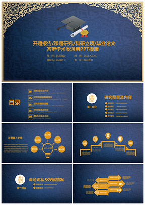 2025藍(lán)色科研立項(xiàng)課題研究畢業(yè)論文設(shè)計(jì)答辯通用PPT模板