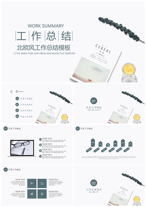 毕业答辩白色日系清新总结PPT模板
