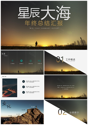星辰大海年终工作总结汇报毕业答辩模板