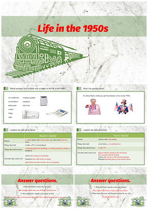 八年级下册英语课件 Unit5 Life in the 1950sPPT模板