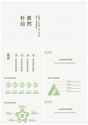 工作总结白色简约小清新PPT模板