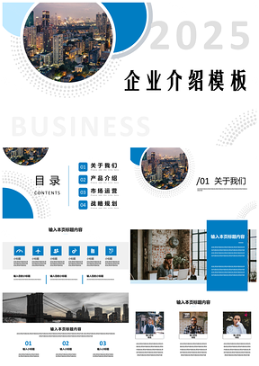 2025项目推介蓝色企业介绍PPT模板