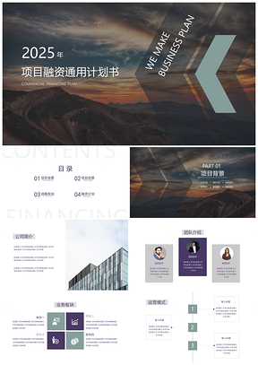 2025白色互联网商业项目融资计划书PPT模板