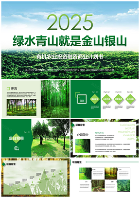 2025绿色魅力农业互联网农业农副产品年度计划商业计划书PPT模板