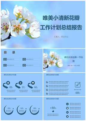 唯美小清新花瓣工作计划总结报告