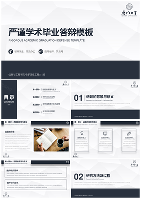 蓝色毕业答辩完整框架PPT模板