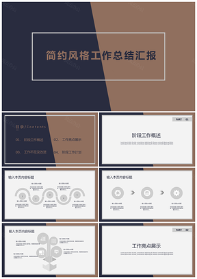 白色简约风格工作总结汇报PPT模板