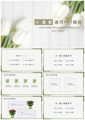 年终总结白色小清新PPT模板