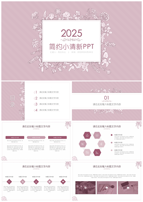 2025粉色個(gè)人工作總結(jié)匯報(bào)簡約花卉小清新PPT模板