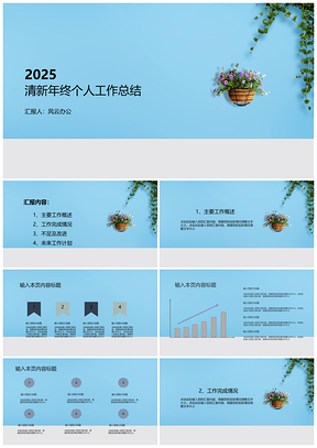 2025白色清新年终个人工作总结PPT模板