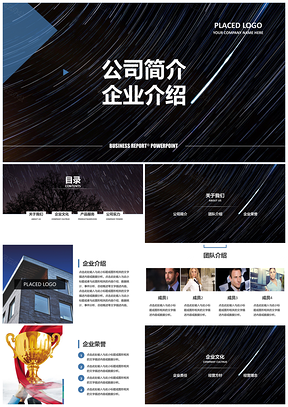 黑色高端精致大气公司简介PPT模板