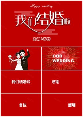 黄色婚礼现场快闪PPT模板