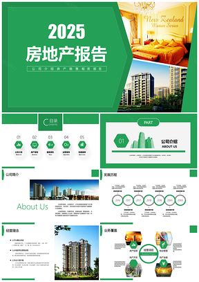 2025绿色房地产公司介绍销售年度报告PPT模板