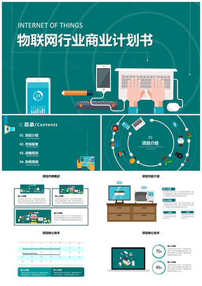 绿色物联网商业计划书PPT模板