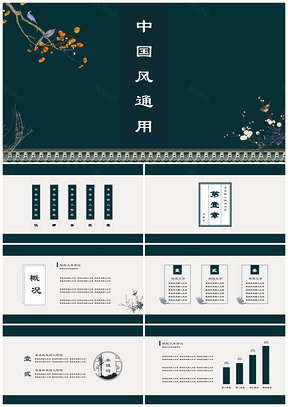 绿色中国风答辩总结教学培训PPT模板