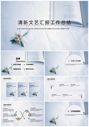 白色清新文藝匯報(bào)工作總結(jié)PPT模板