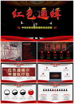 红色通缉反腐败国际追逃追赃PPT模板