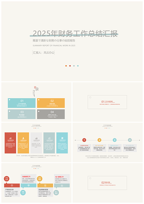 2025小清新财务年终工作汇报总结PPT模板