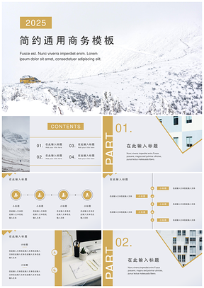 2025黄色简约通用商务计划总结PPT模板
