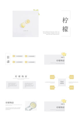 清新简约柠檬美食文艺风活动策划总结汇报PPT模板
