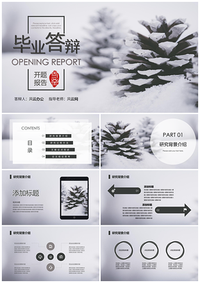 灰色簡約風(fēng)畢業(yè)答辯開題報告PPT模板