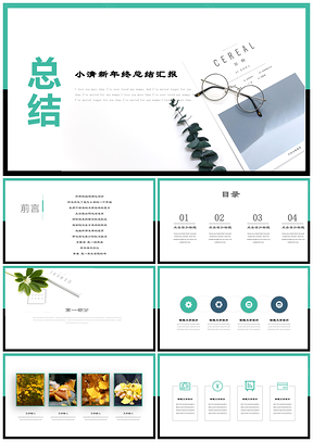 綠色小清新商務(wù)風(fēng)年終工作總結(jié)匯報(bào)PPT模板