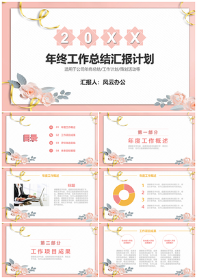 白色年终工作总结汇报PPT模板