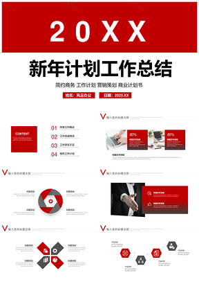 2025紅色大氣年終總結(jié)新年計(jì)劃通用模板商務(wù)匯報(bào)PPT模板