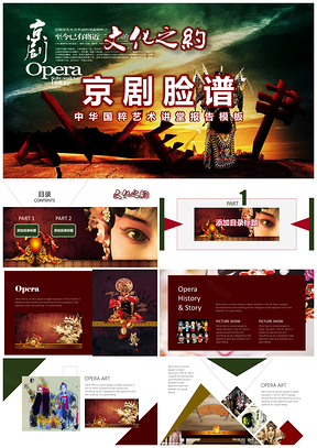 红色文化之约中华《京剧脸谱》文化讲堂PPT模板