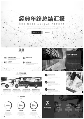 2025年終總結(jié)匯報(bào)黑白經(jīng)典通用模板青春版PPT模板