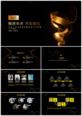 2025黃色抽象科技感PPT模板