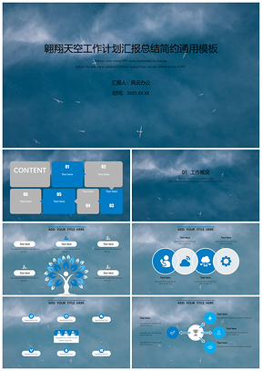 翱翔工作计划汇报总结简约通用PPT模板
