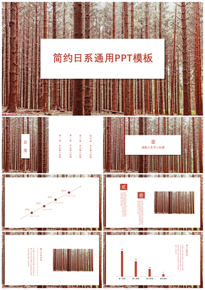 白色简约日系通用PPT模板