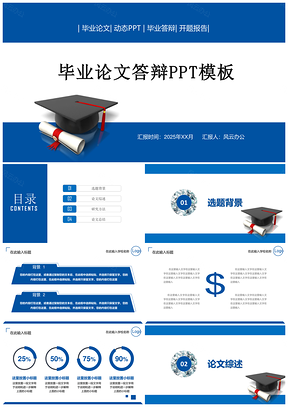 2025彩色毕业答辩开题报告研究生报告通用PPT模板